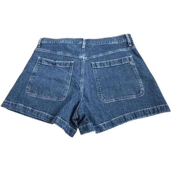 Madewell The High Rise Sailor Shorts Blue Denim Cotton Stretch Beach Women’s 32 - Picture 3 of 13